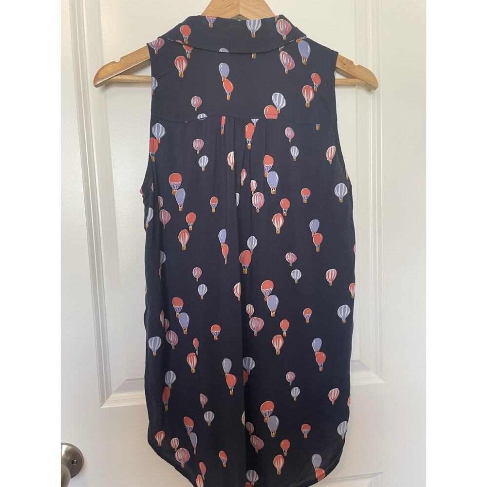 MAEVE BY ANTHROPOLOGIE SLEEVELESS NOVELTY PRINT HOT AIR BALLOON BLOUSE SZ XS - Picture 3 of 14